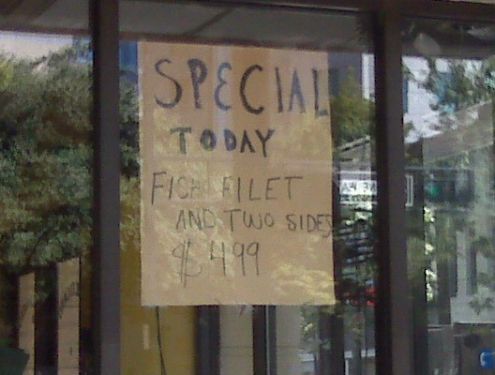 Today's Special: gold-plated fish filets