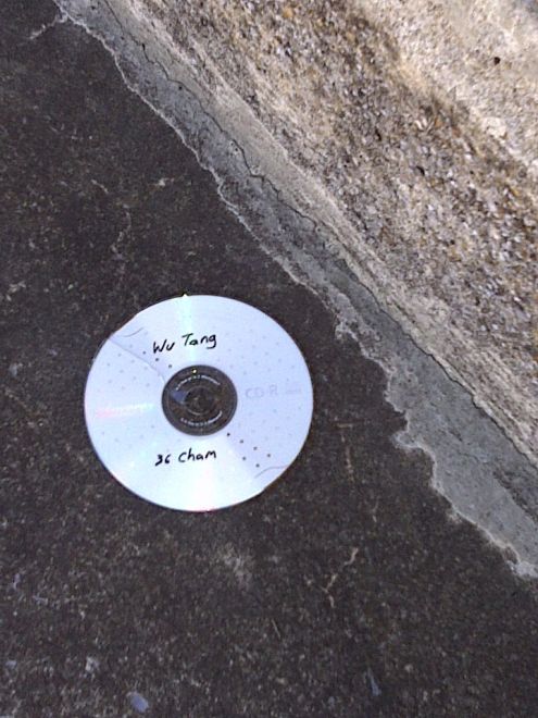 Cracked Wu-Tang CD on the bridge, 6 April 2011