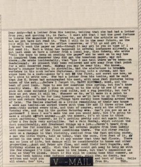 Ted to Ande: V-Mail of 12 April 1943