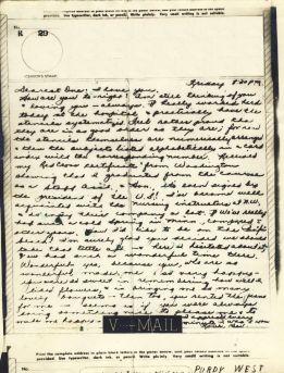 Bev to Ande: V-Mail of 14 May 1943