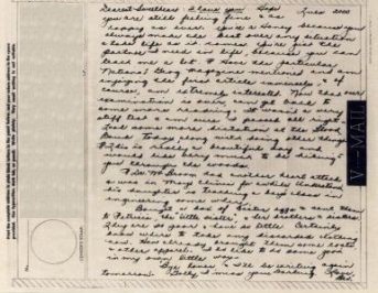 Bev to Ande: V-Mail of 20 April 1943