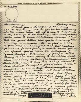 Bev to Ande: V-Mail of 21 May 1943