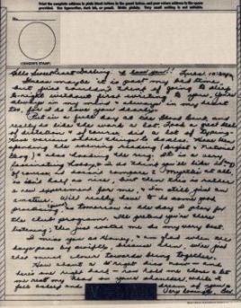 Bev to Ande: V-Mail of 27 April 1943