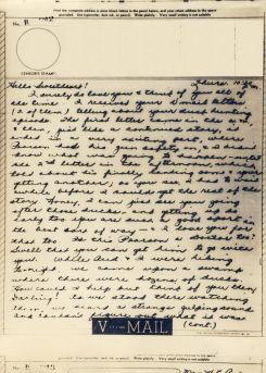 Bev to Ande: V-Mail of 27 May 1943 (part one)