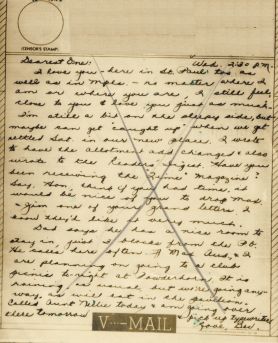 Bev to Ande: V-Mail of 2 June 1943