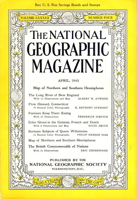 National Geographic, April 1943 issue contents