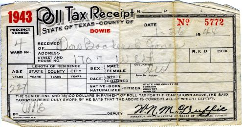 Gramma's 1944 poll tax receipt