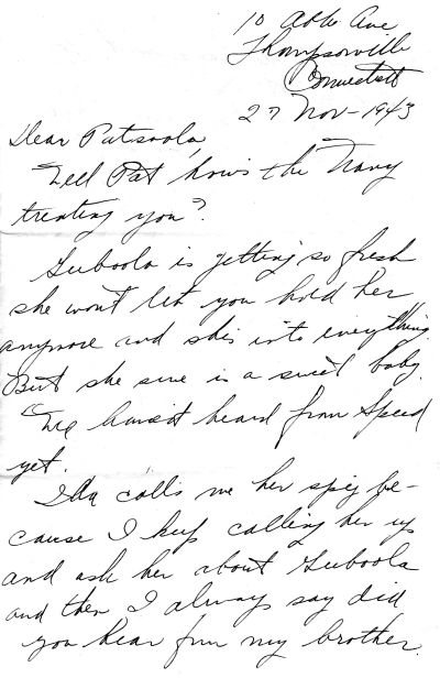 Millie to Pat: 27 November 1943