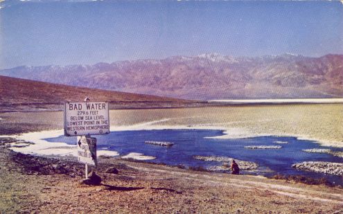 Postcard: Bad Water, Death Valley, California