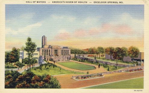 Postcard: Hall of Waters, Excelsior Springs