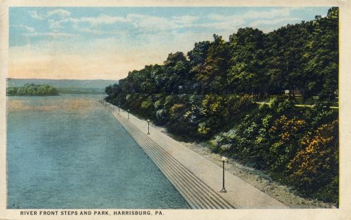 Postcard: River Front Steps, Harrisburg