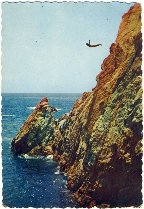 Cliff diver at La Quebrada, Acapulco