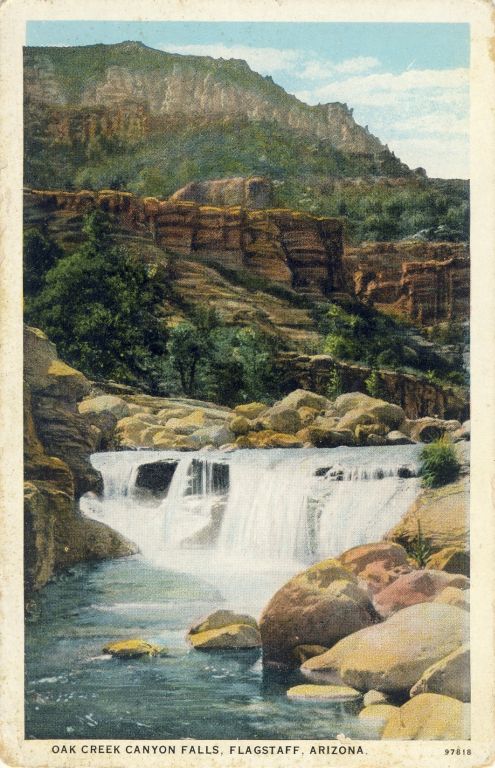Postcard: Oak Creek Canyon Falls, Flagstaff