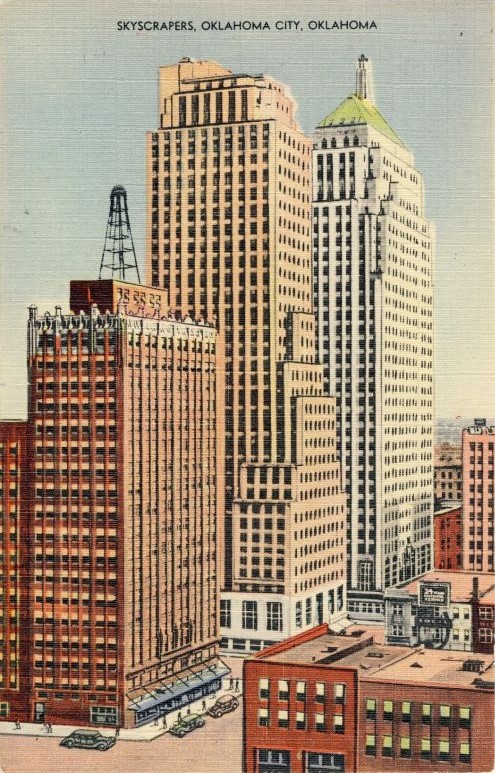 postcard: Oklahoma City skyscrapers