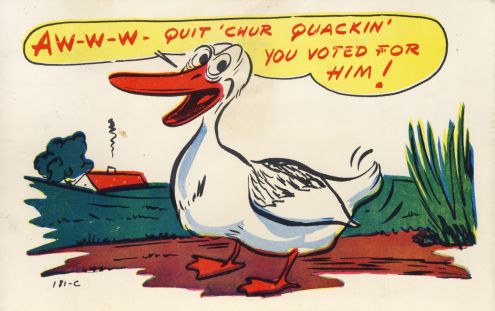 Postcard: Awww, Quit 'Chur Quackin'!