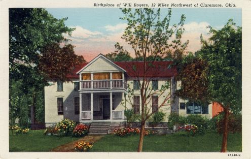 postcard: Will Rogers' birthplace
