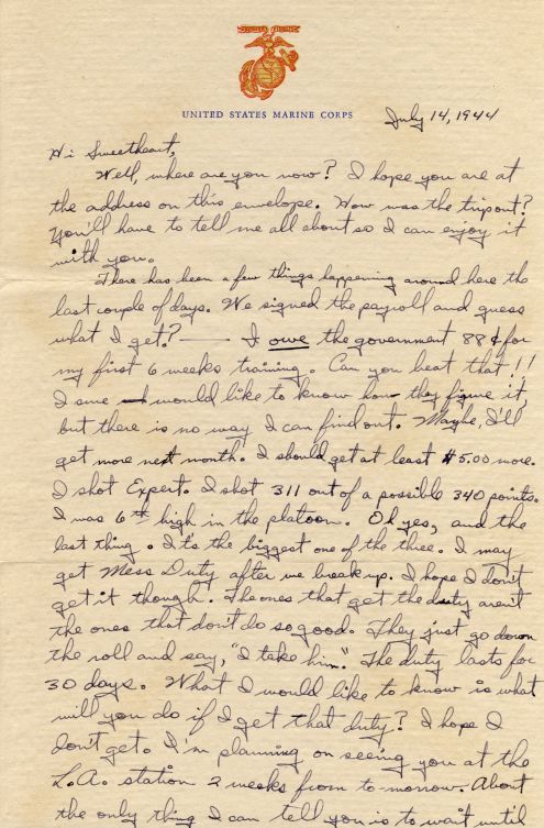 Richard to Alice: 14 July 1944
