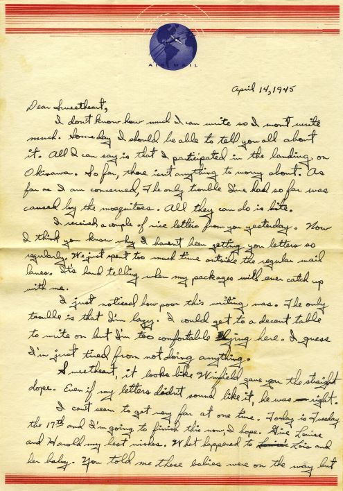 Richard to Alice: 14 April 1945