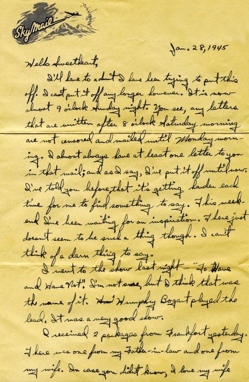 Richard to Alice: 28 January 1945