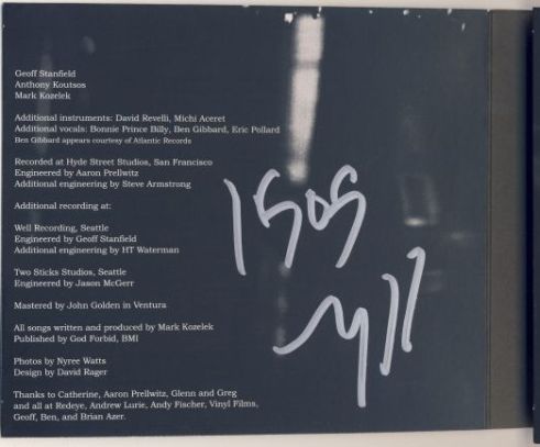 Indecipherable autograph on Sun Kil Moon CD
