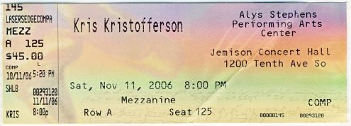 Kris Kristofferson, Birmingham, 11 November 2006