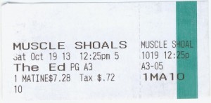 101913 Muscle Shoals ticket stub