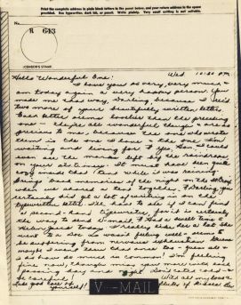 Bev to Ande: V-Mail of 12 May 1943