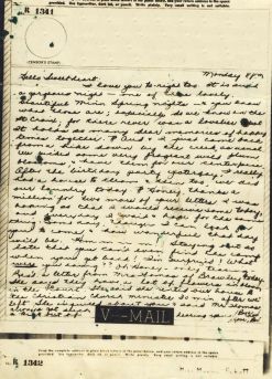 Bev to Ande: V-Mail of 17 May 1943