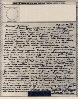 Bev to Ande: V-Mail of 26 April 1943