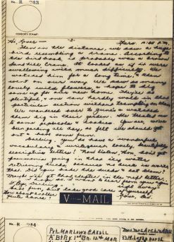 Bev to Ande: V-Mail of 27 May 1943 (part two)