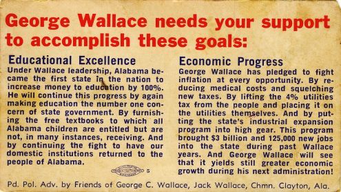George Wallace: Our Kind of Man (back)