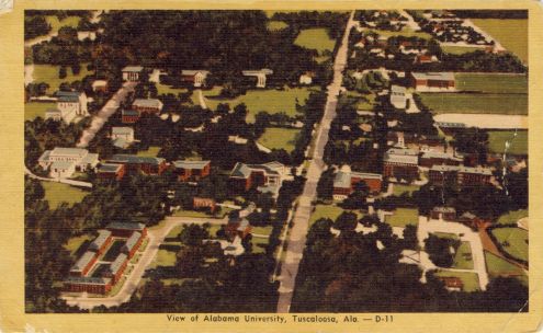 Postcard: Alabama University, Tuscaloosa
