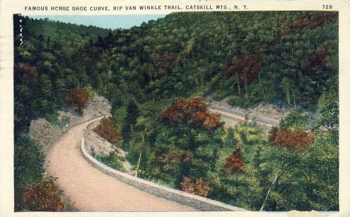Postcard: Horse Shoe Curve, Rip van Winkle Trail, The Catskills