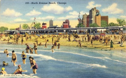 Postcard: North Avenue Beach, Chicago