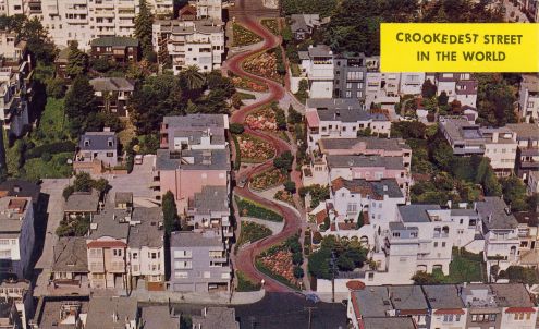 Postcard: Crookedest Street in the World