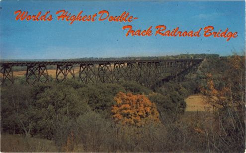postcard: World's Highest Double-Track Railroad Bridge