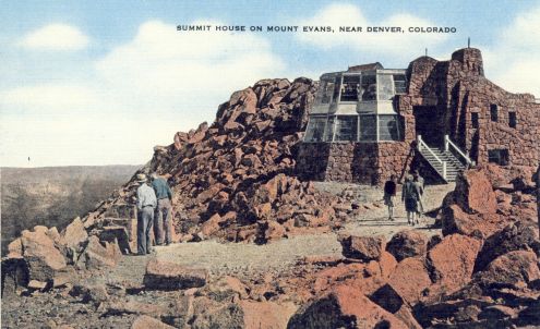 Postcard: Summit House on Mount Evans, Colorado