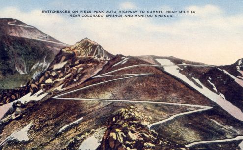 Postcard: Switchbacks on Pikes Peak, Colorado