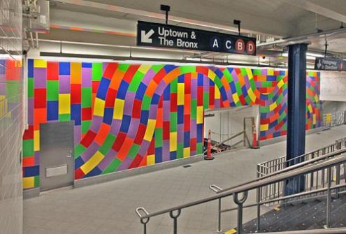 Sol LeWitt's Whirls and Twirls in New York's Columbus Circle MTA station